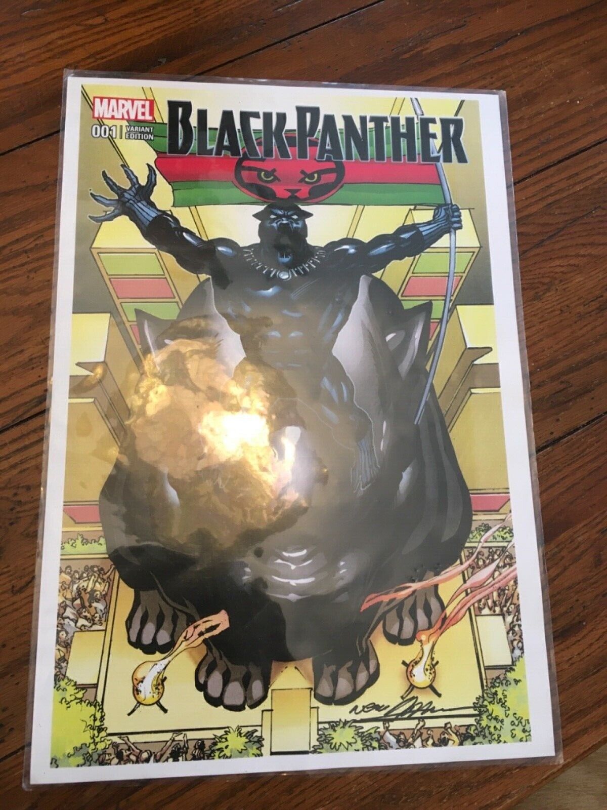 NEAL ADAMS signed BLACK PANTHER #1 MARVEL VARIANT EDITION PRINT 19x13