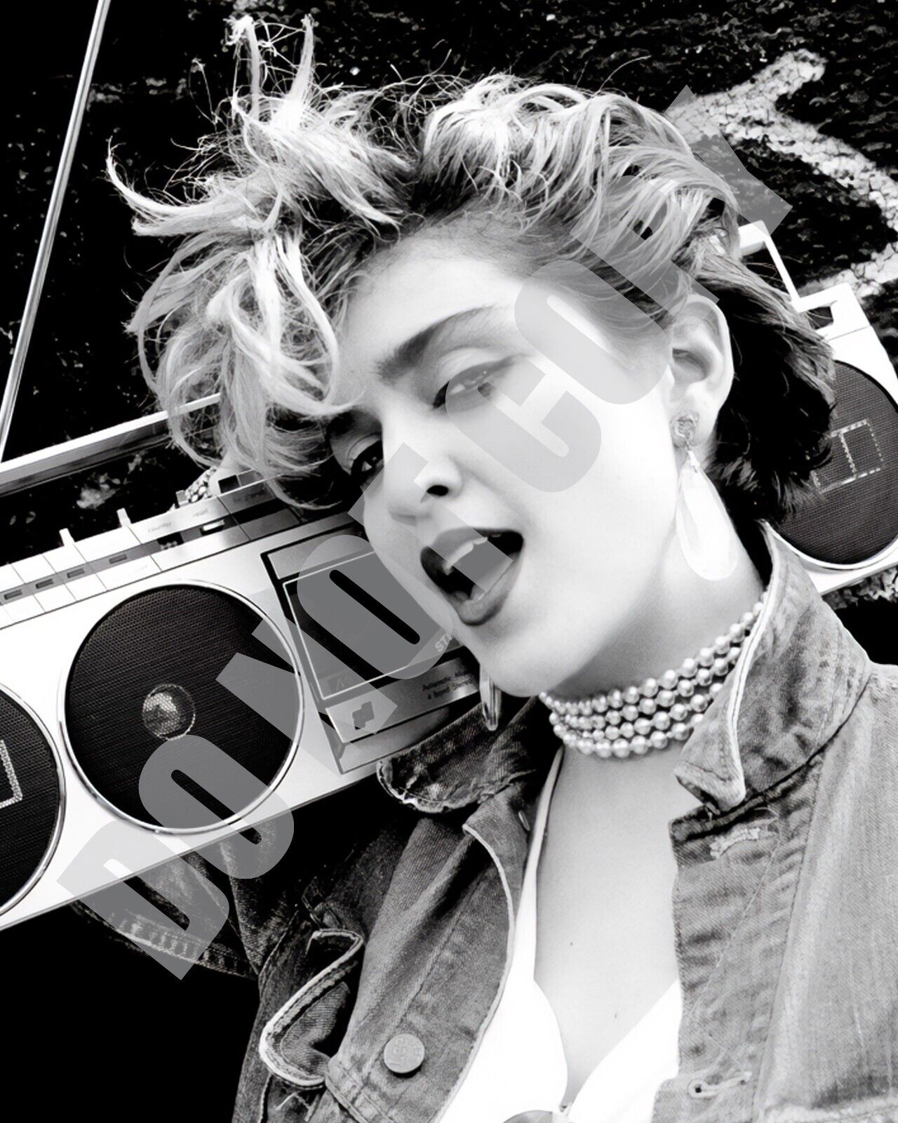 Early 1980's Madonna With Boombox Stereo Radio Like A Virgin 8x10 Photo