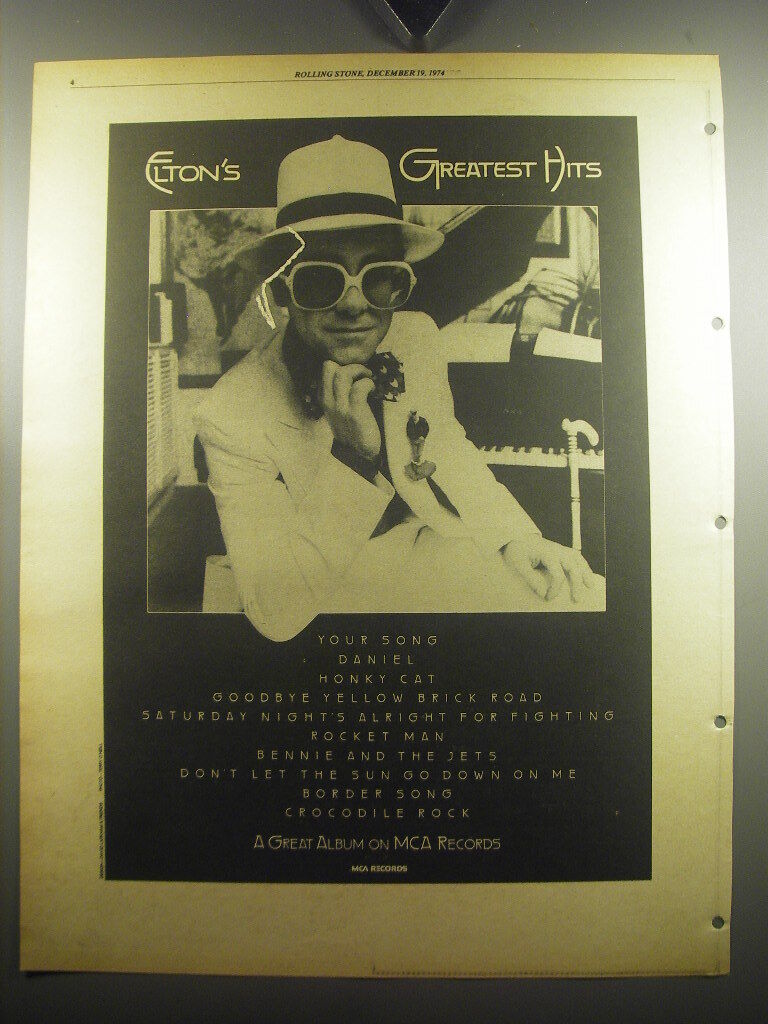 1974 Elton John Elton\'s Greates Hits Album Advertisement