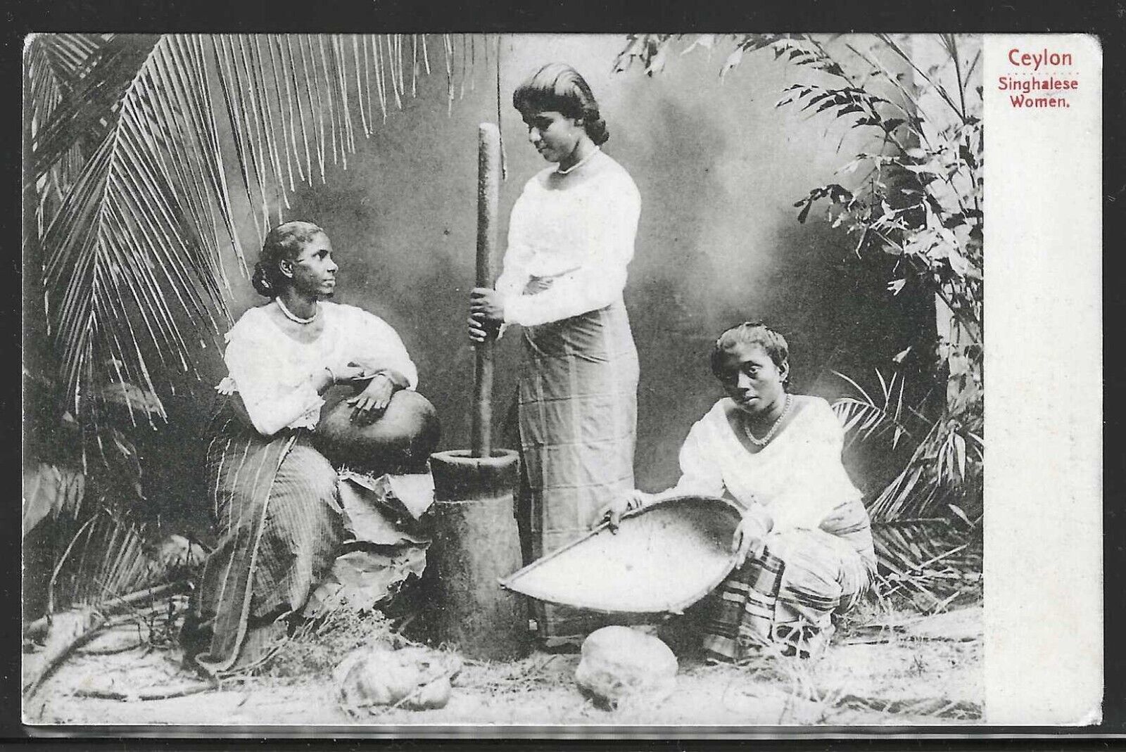 Singhalese Women, Ceylon, 1906  Postcard, 15c Rate, sent to Switzerland