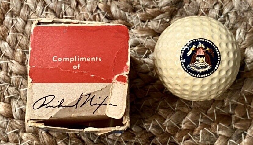 Official RICHARD NIXON Presidential White House Issued Golf Ball w/ Original Box