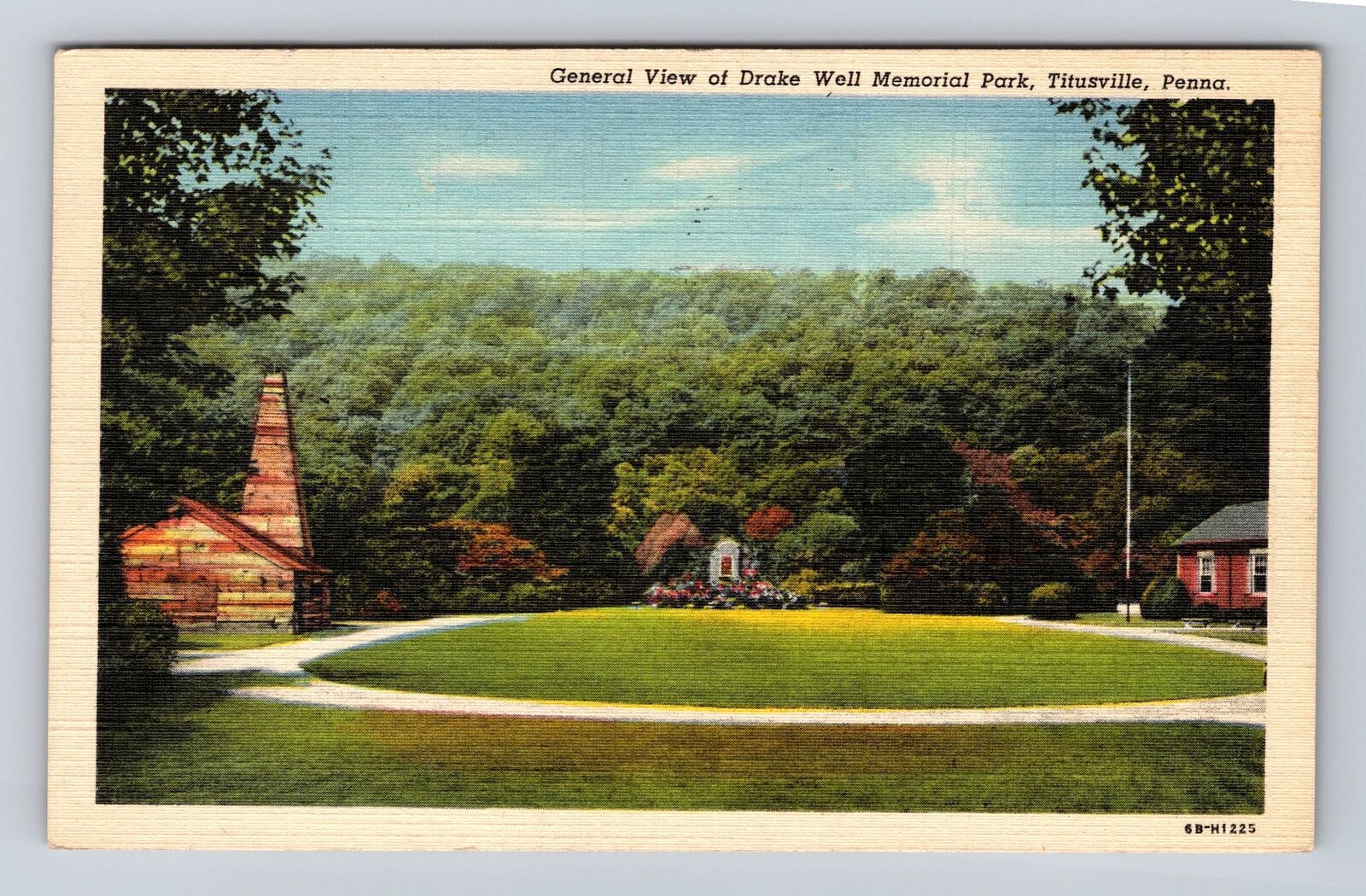 Titusville PA-Pennsylvania View Drake Well Memorial Park Vintage c1948 Postcard