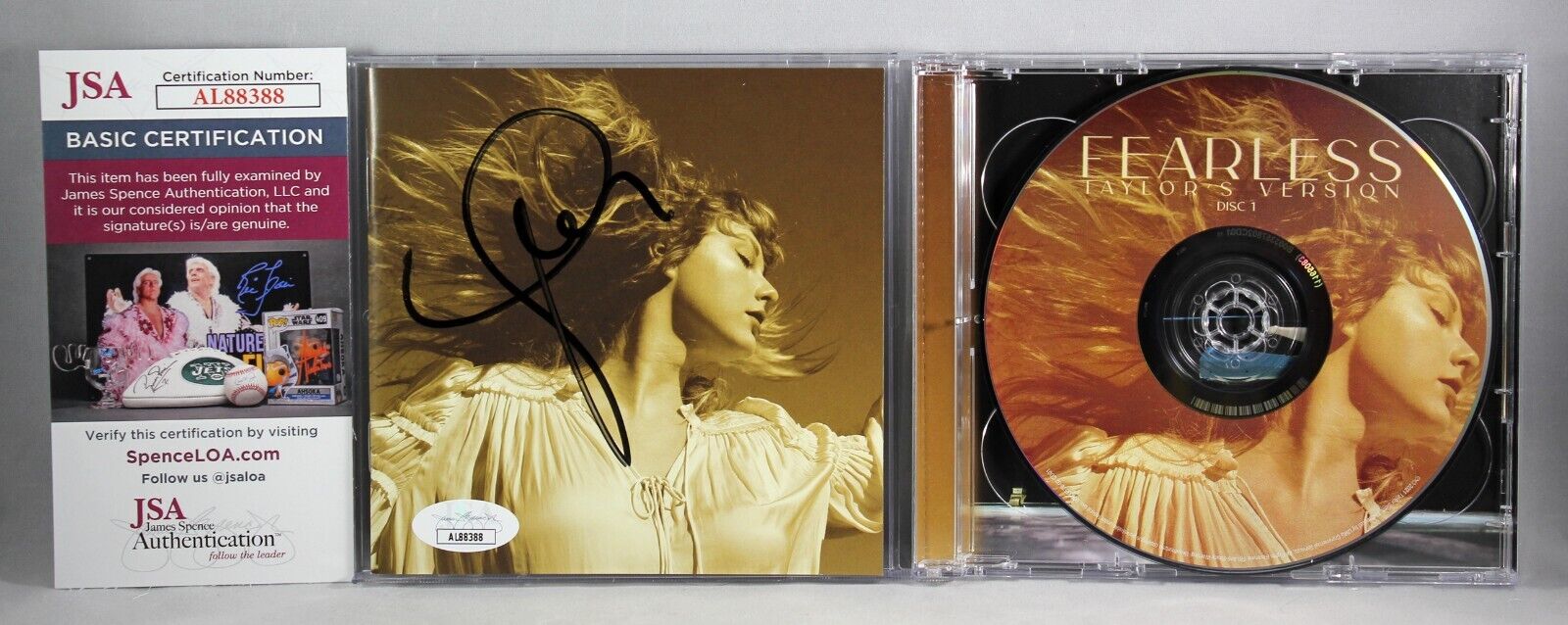 TAYLOR SWIFT SIGNED FEARLESS CD ALBUM AUTOGRAPHED LOVER TAYLOR\'S VERSION JSA COA