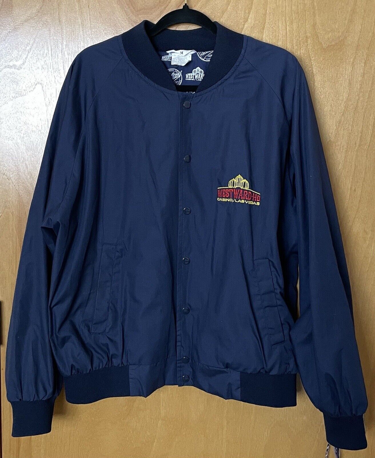 Vintage WESTWARD HO CASINO Las Vegas Button Jacket - Size M Navy