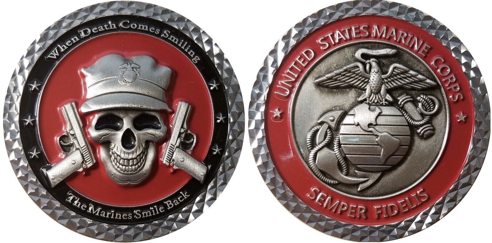 US Marines Death Smiles USMC challenge coin. NYPD CPO MSG limited 16