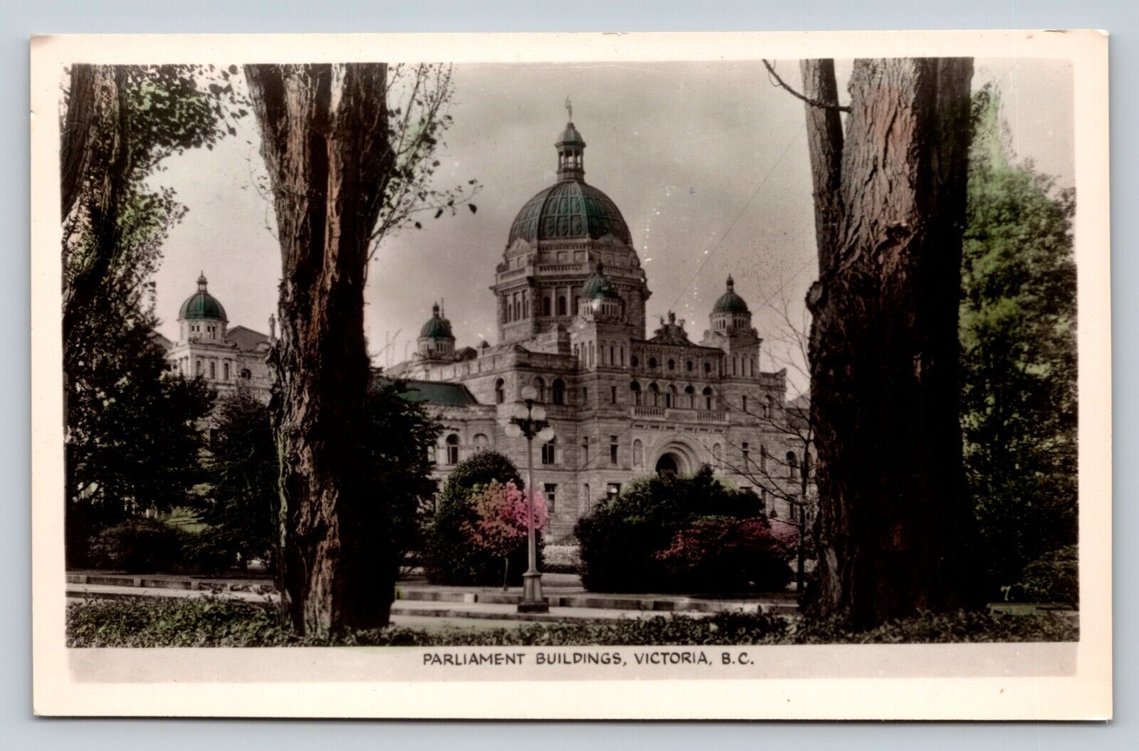 VINTAGE 1948 RPPC Postcard ~ Parliament Buildings ~ Victoria, B.C., Canada