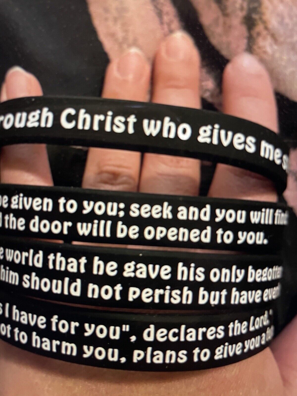 32 Pieces Religious Bracelet Rubber Christian Scripture Bracelets