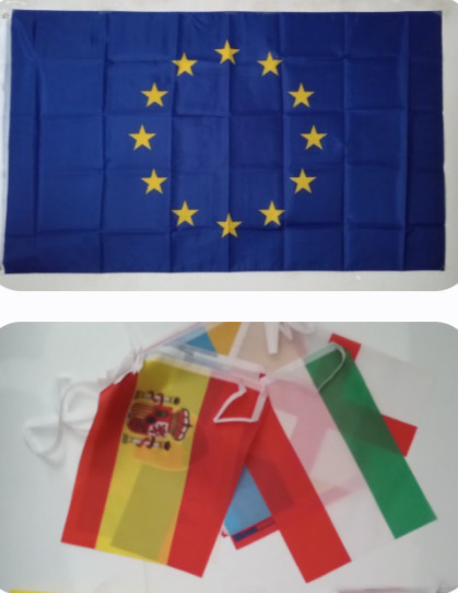 2 ITEMS: 1 EUROPEAN UNION FLAG (3X5 FT) + 1  EURO-2021 FLAGS ON A STRING $28.50