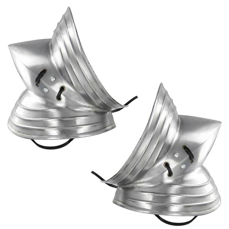 Medieval Gothic Armour Couter 18 Gauge Polished Steel Knights Elbow Set