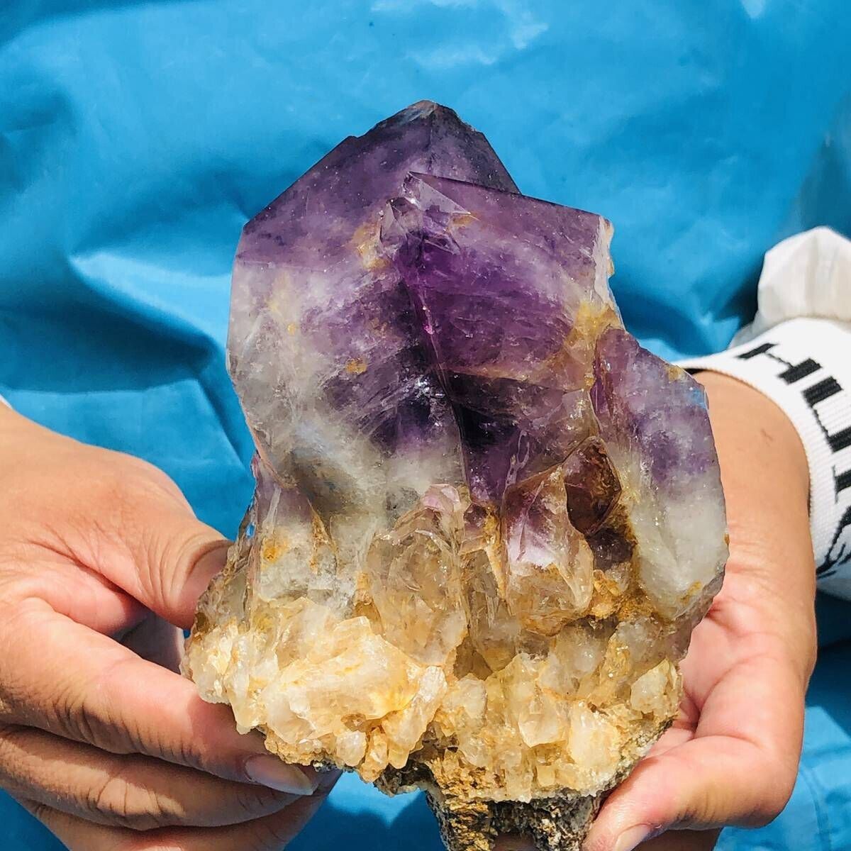 810G Natural Amethyst Cluster Purple Quartz Crystal Rare Mineral Specimen 743