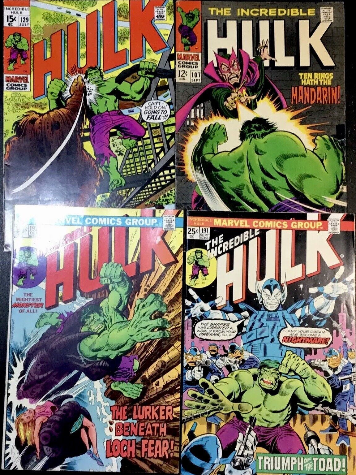 Lot Of 4 Marvel Hulk Comics