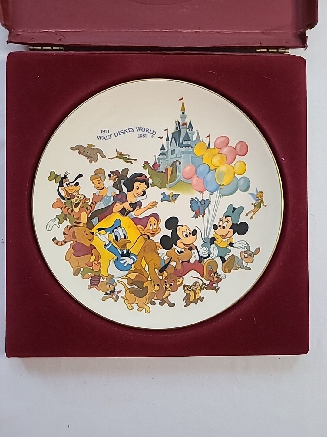 Walt Disney World Vtg Limited Edition Anniversary 1971-1981 Collectors Plate