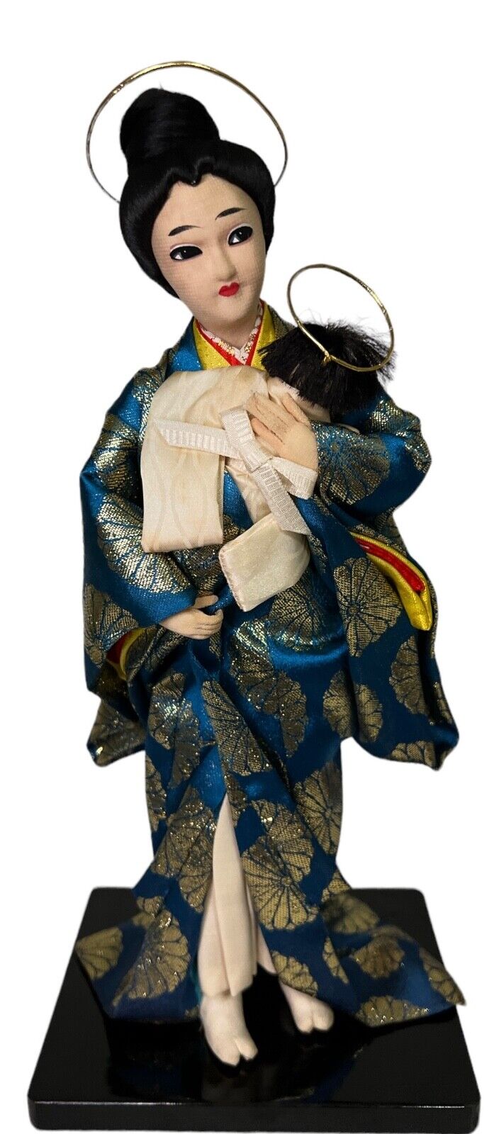 Japanese Isho Ningyo as Madonna and Child Vintage 12\