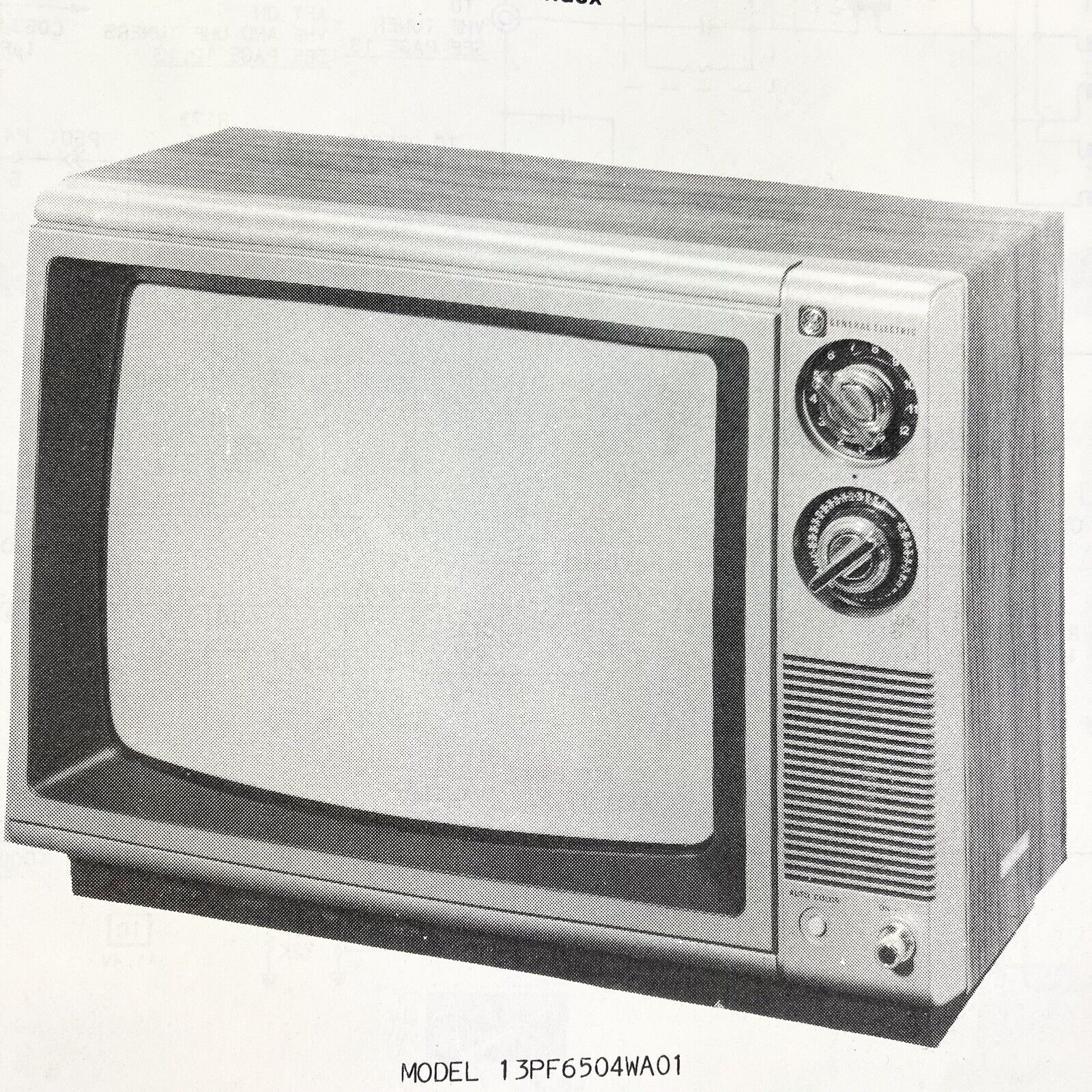 Vintage Original 1987 GE TV 13PF6500WA01 6504WA01 Wire Schematic Service Manual