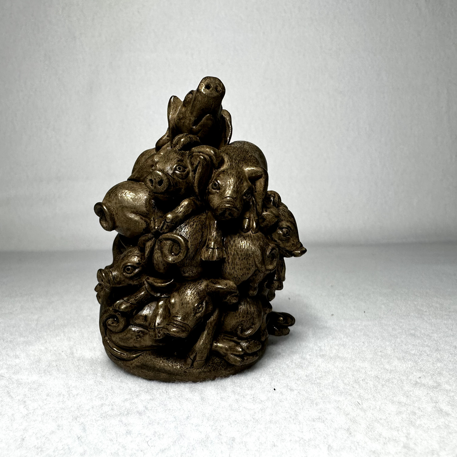 Harmony Kingdom Artist Master Bronze Pigs UK CC Bronze Figurine RARE 2007