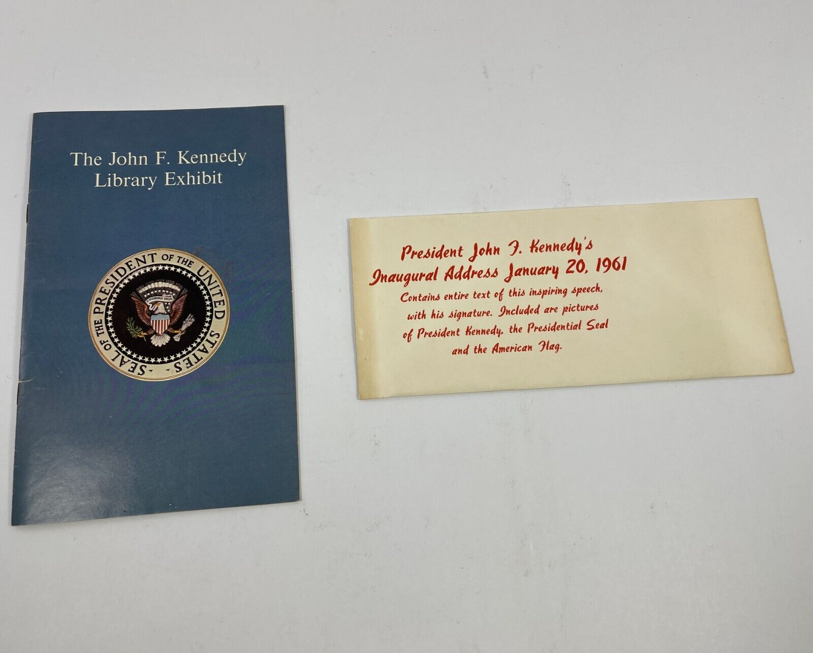 The John F. Kennedy Library Exhibit Brochure / Pamphlet 1960's Inaugural Address