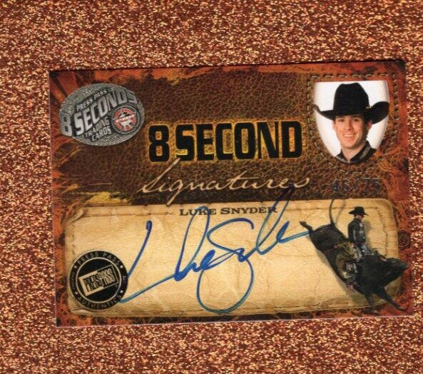 2009 Press Pass 8 Second PBR Rodeo Luke Snyder Autograph Card