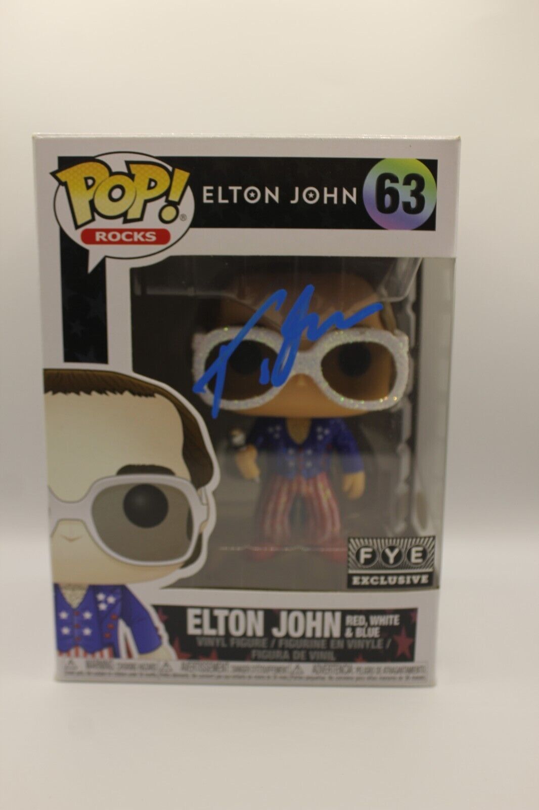 Taron Egerton signed Elton John funko pop JSA