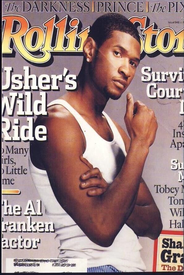 Retro POSTCARD Rap Rapper Hip-Hop Magazine Cover: Usher, Rolling Stone