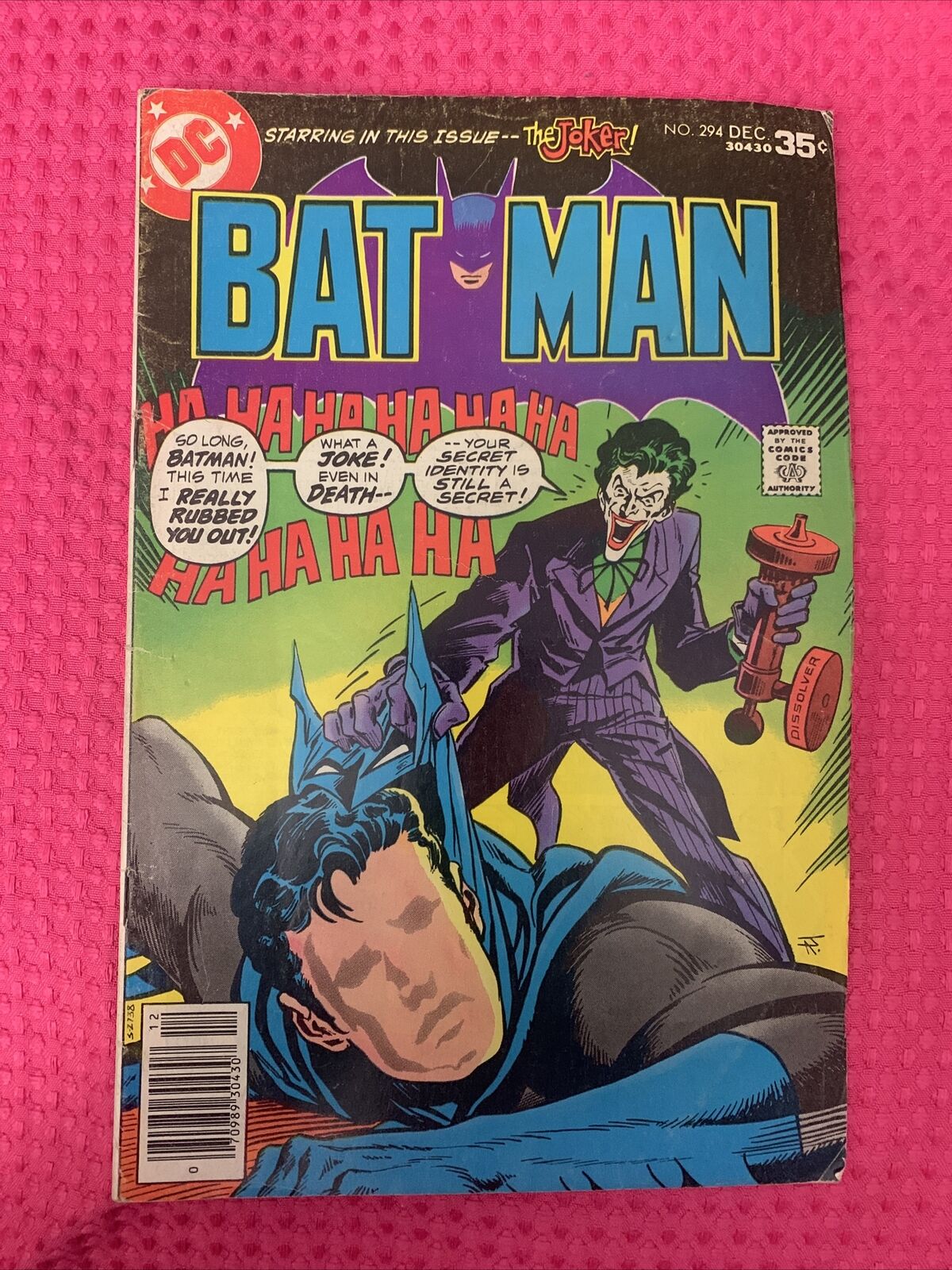Batman #294 FN 1977 DC Comics The Joker Dissolves Batman's Face