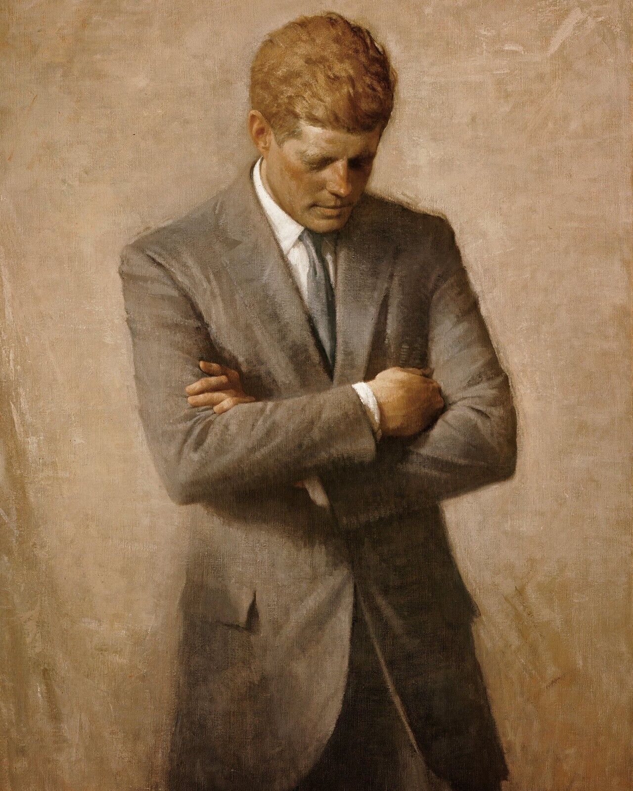 PRESIDENT JOHN F. KENNEDY OF OFFICIAL PAINTING 8X10 PHOTOGRAPH REPRINT
