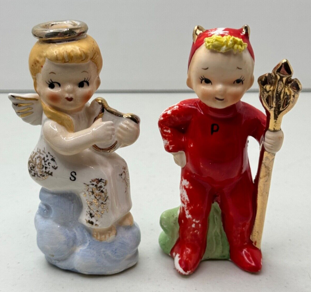 Vintage Artmark Japan Angel and Devil Salt & Pepper Shakers