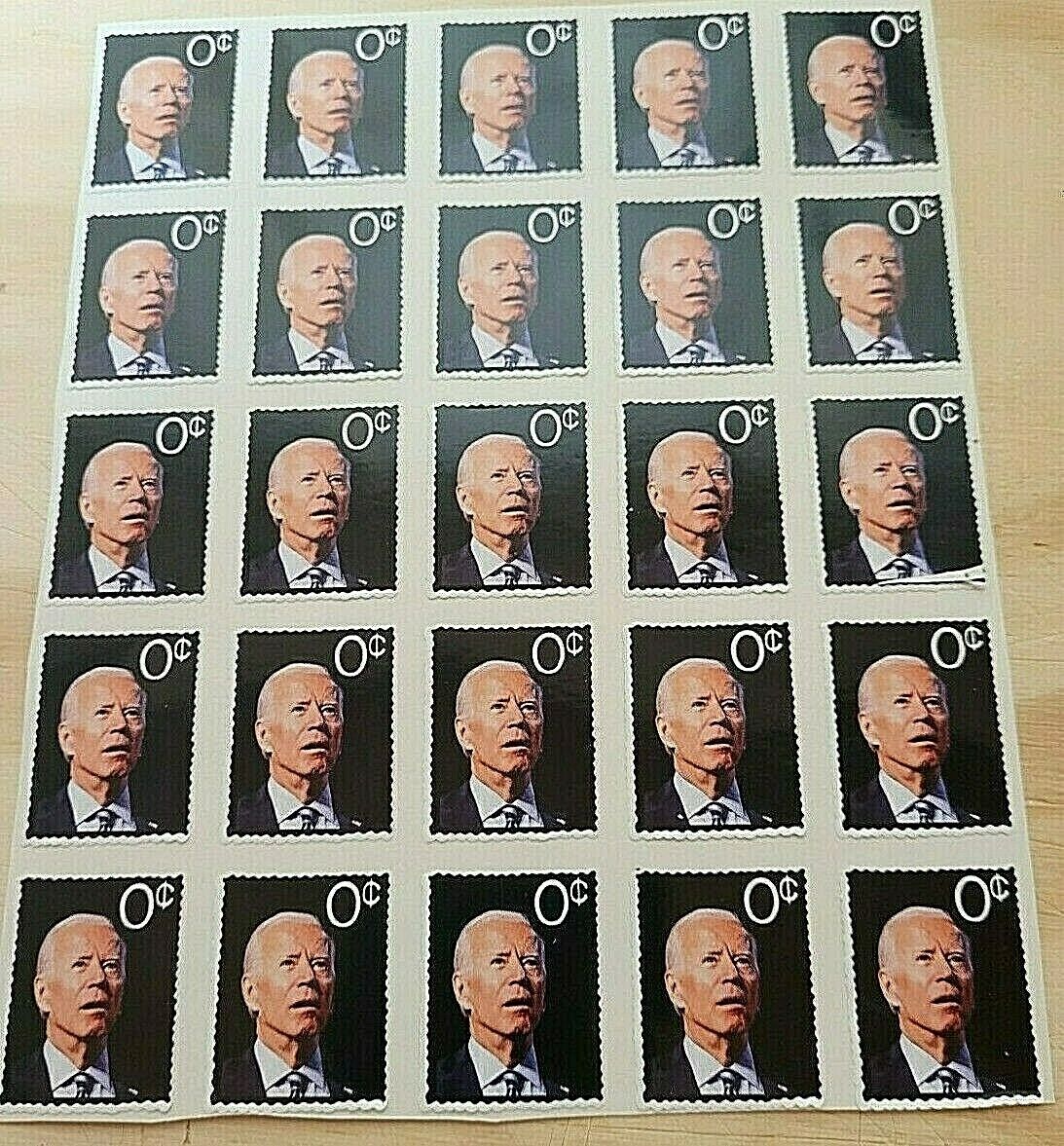50 Sticker Pack Biden No Cents Stamp Full Color DieCut Stickers Made in the USA