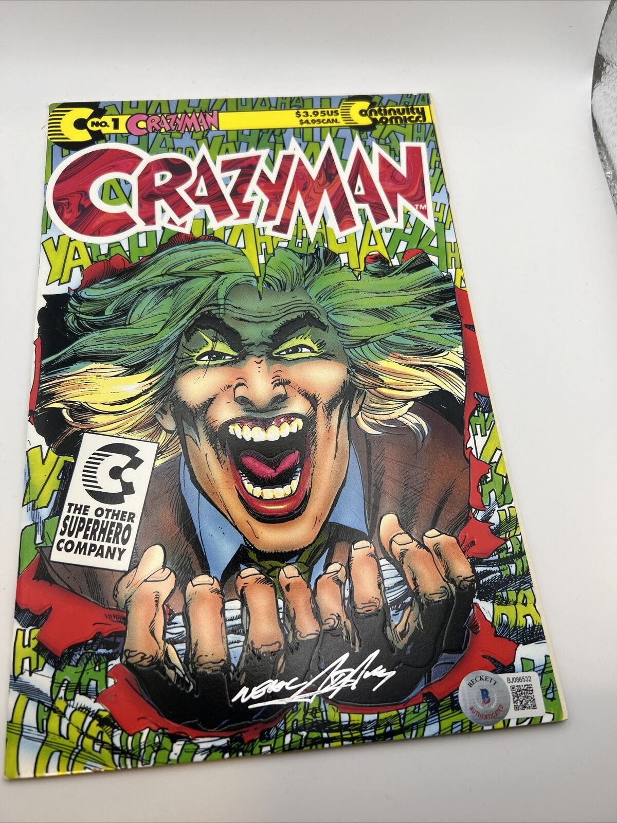 Crazyman Comic #1 (1991 )Signed By NEAL ADAMS, Beckett Signature Authenticated.