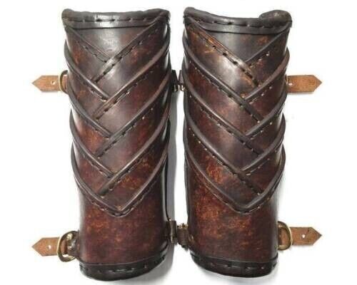 Medieval leather Bracers, Woven Vambraces, SCA