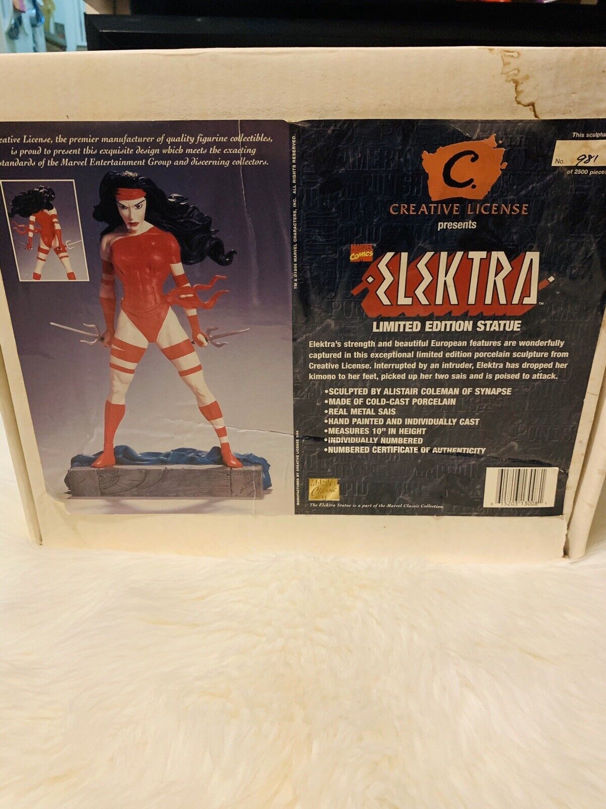VINTAGE ELEKTRA Daredevil MARVEL COMICS Red Statue 981/2500 LIMITED EDITION