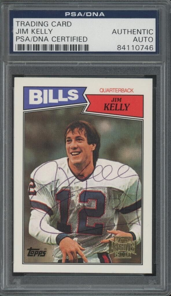 1987 Topps 362 Jim KELLY Autograph RC ROOKIE PSA DNA Auto INK