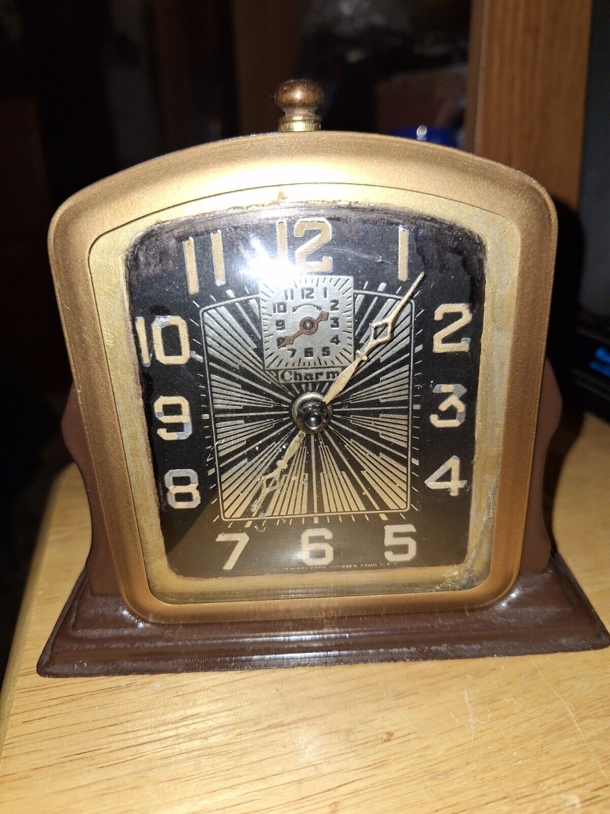Antique Gilbert Alarm Clock Running