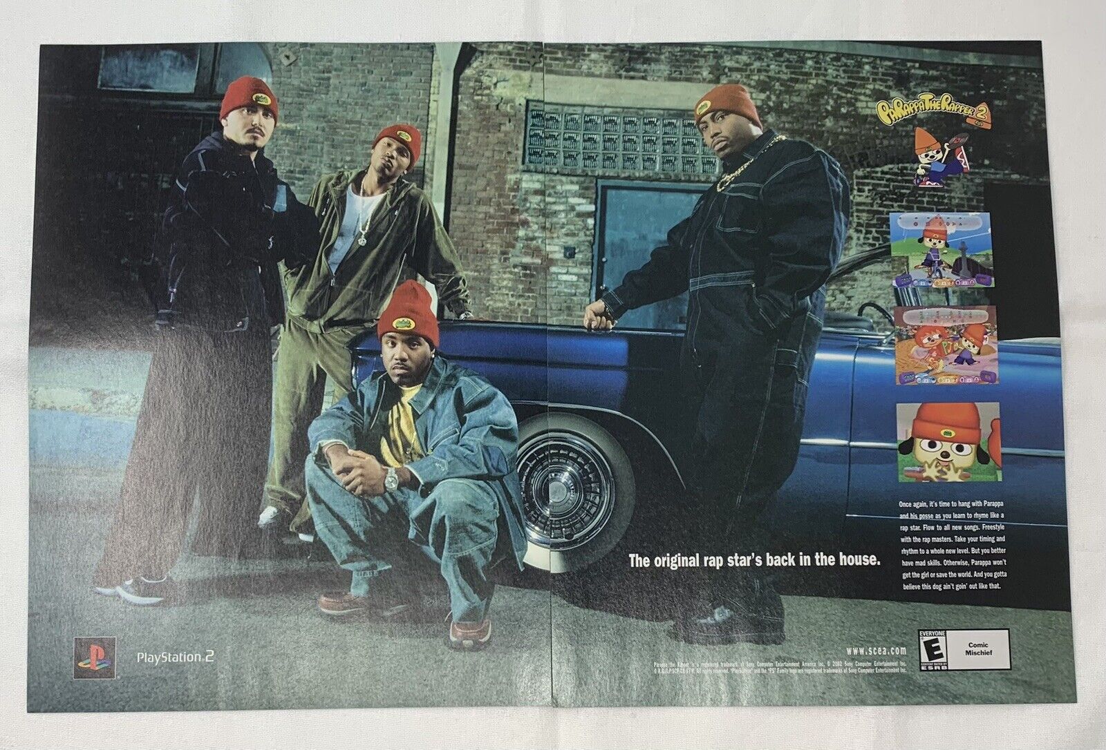 2002 Parappa the Rapper 2 Playstation 2 PS2 Vintage Print Ad Poster Art Original