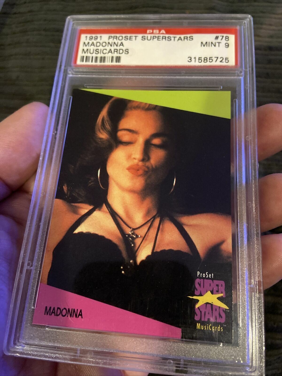 RARE 1991 PROSET Superstars Madonna PSA 9 1ST Musicards HIGHEST GRADED POP 1/1