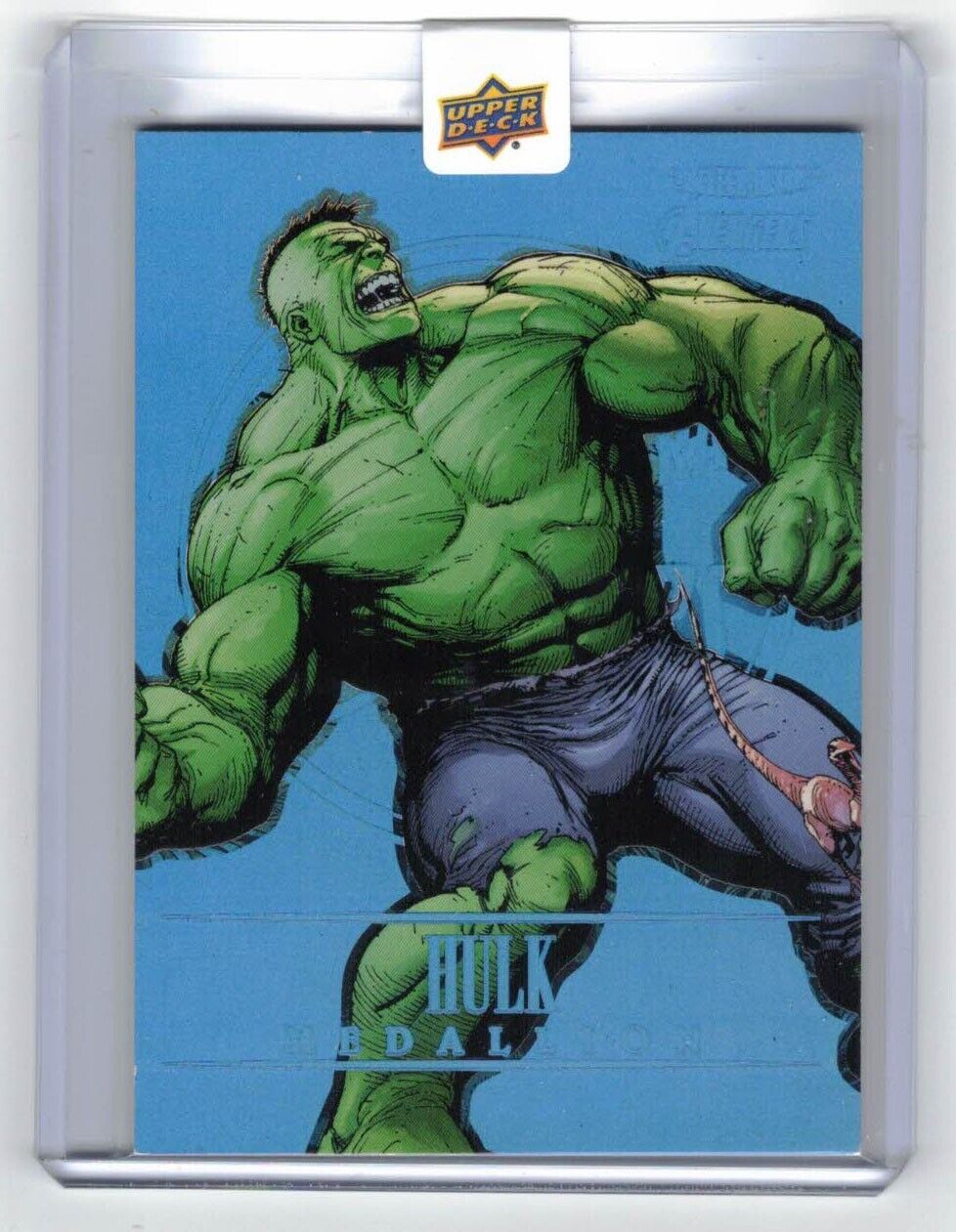 2022 Upper Deck Fleer Ultra Avengers Sapphire M-19 Medallion Hulk 13/25