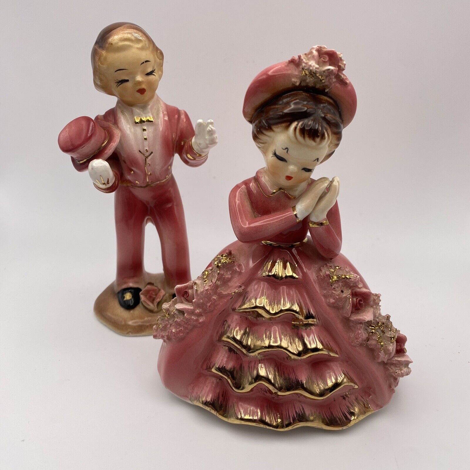 Antique Josef Boy and Girl Figurines - Made in Japan