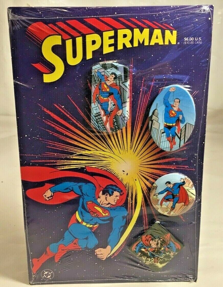 Superman Through The Years DC Comics Pinback Button Badge Set 1988