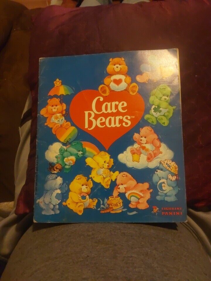 VINTAGE 1985 PANINI CARE BEARS STICKER ALBUM BOOK WITH 47 OF 216 STICKERS 
