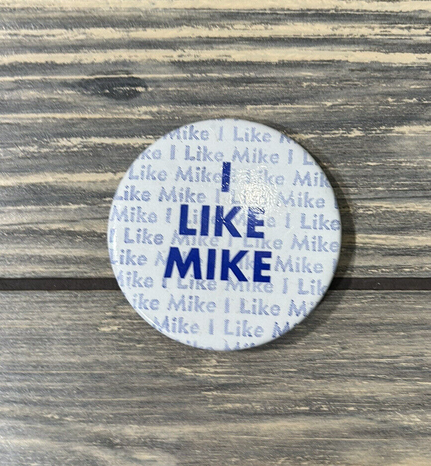 Vintage I Like Mike White Blue Political 2.25” Pin