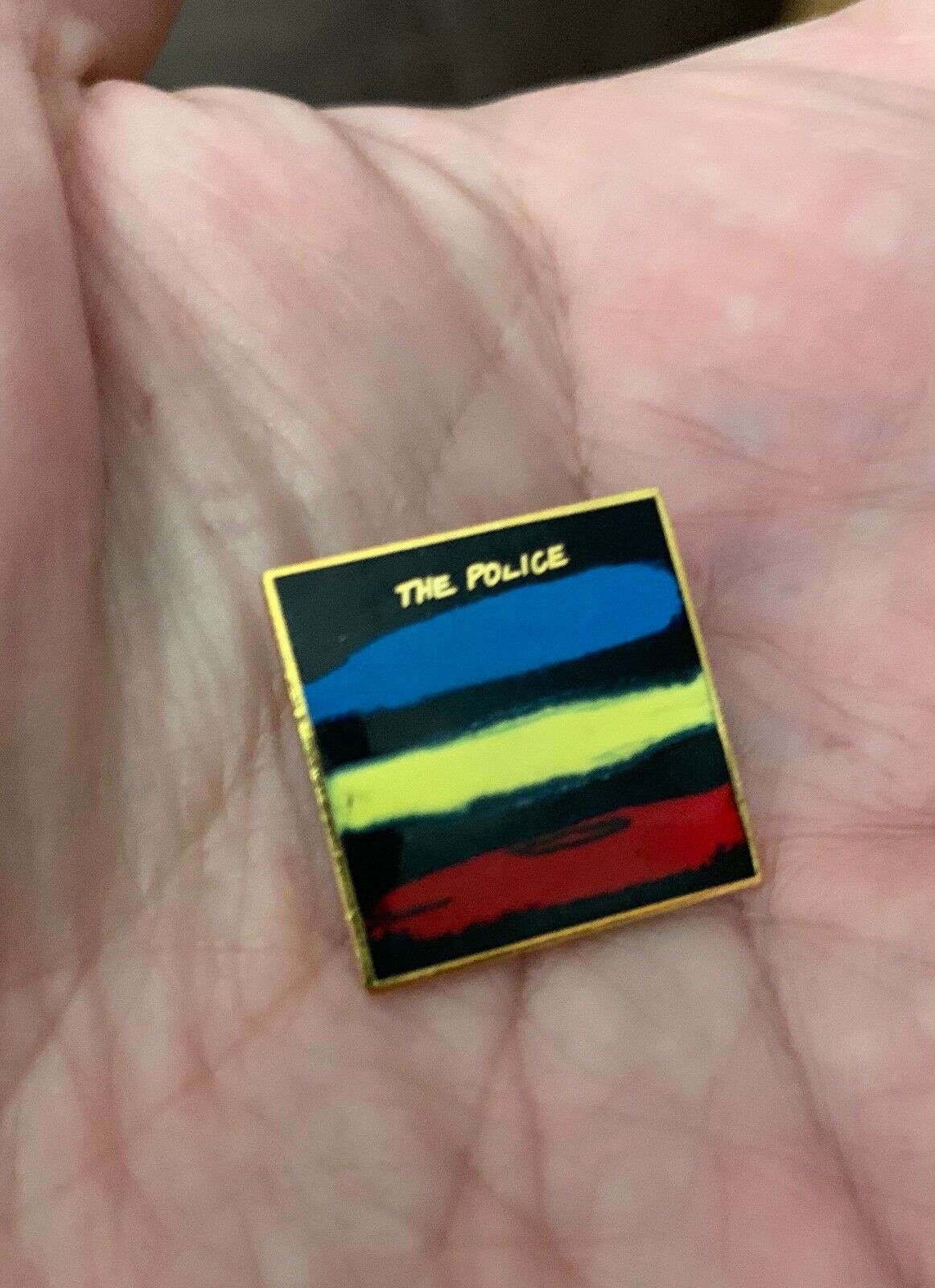 VINTAGE 1980s The Police Synchronicity Enamel Lapel Pin RARE HAND PAINTED STING