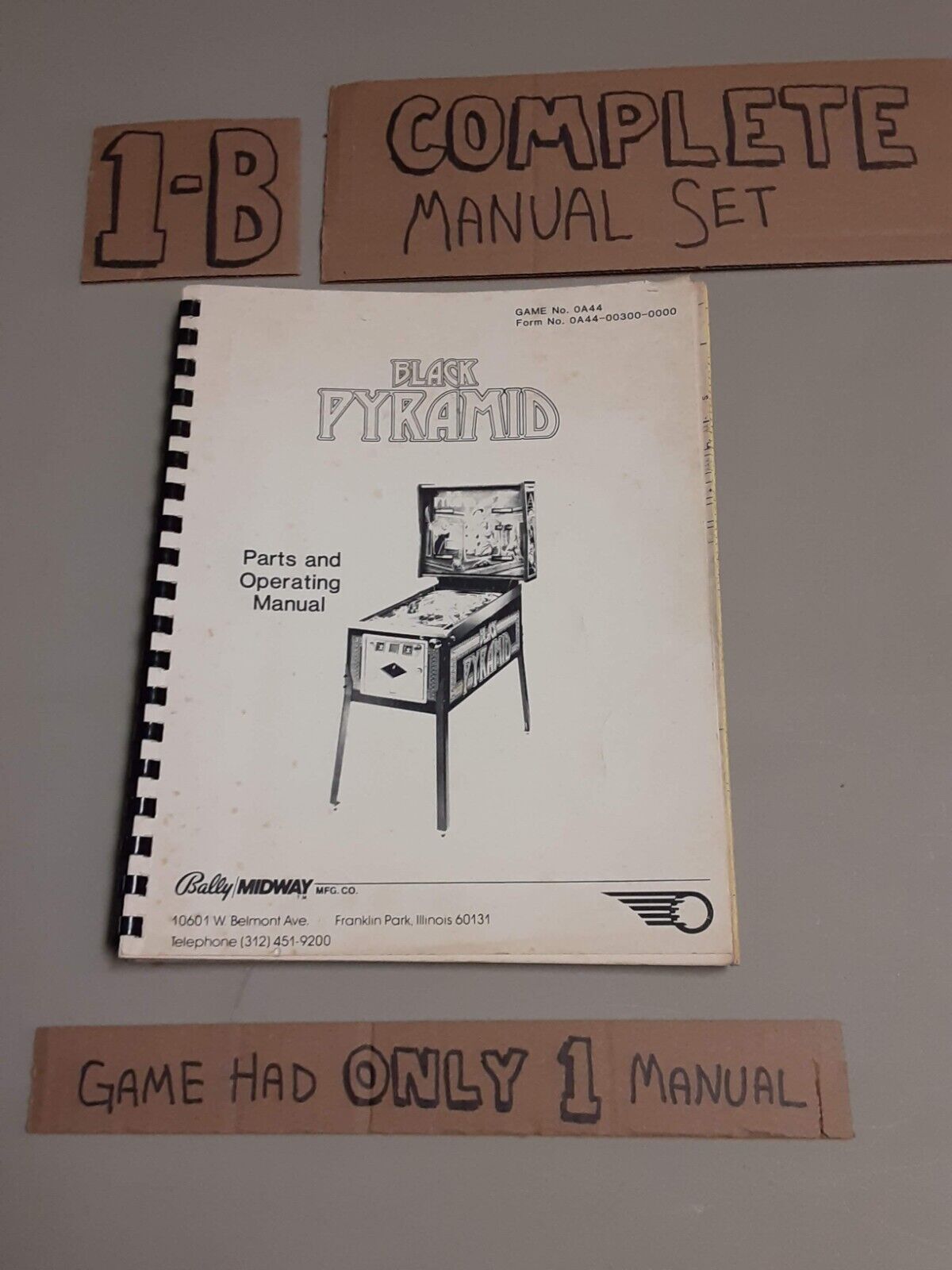 Original Arcade Manual: BLACK PYRAMID - BALLY/MIDWAY - 1982 - 