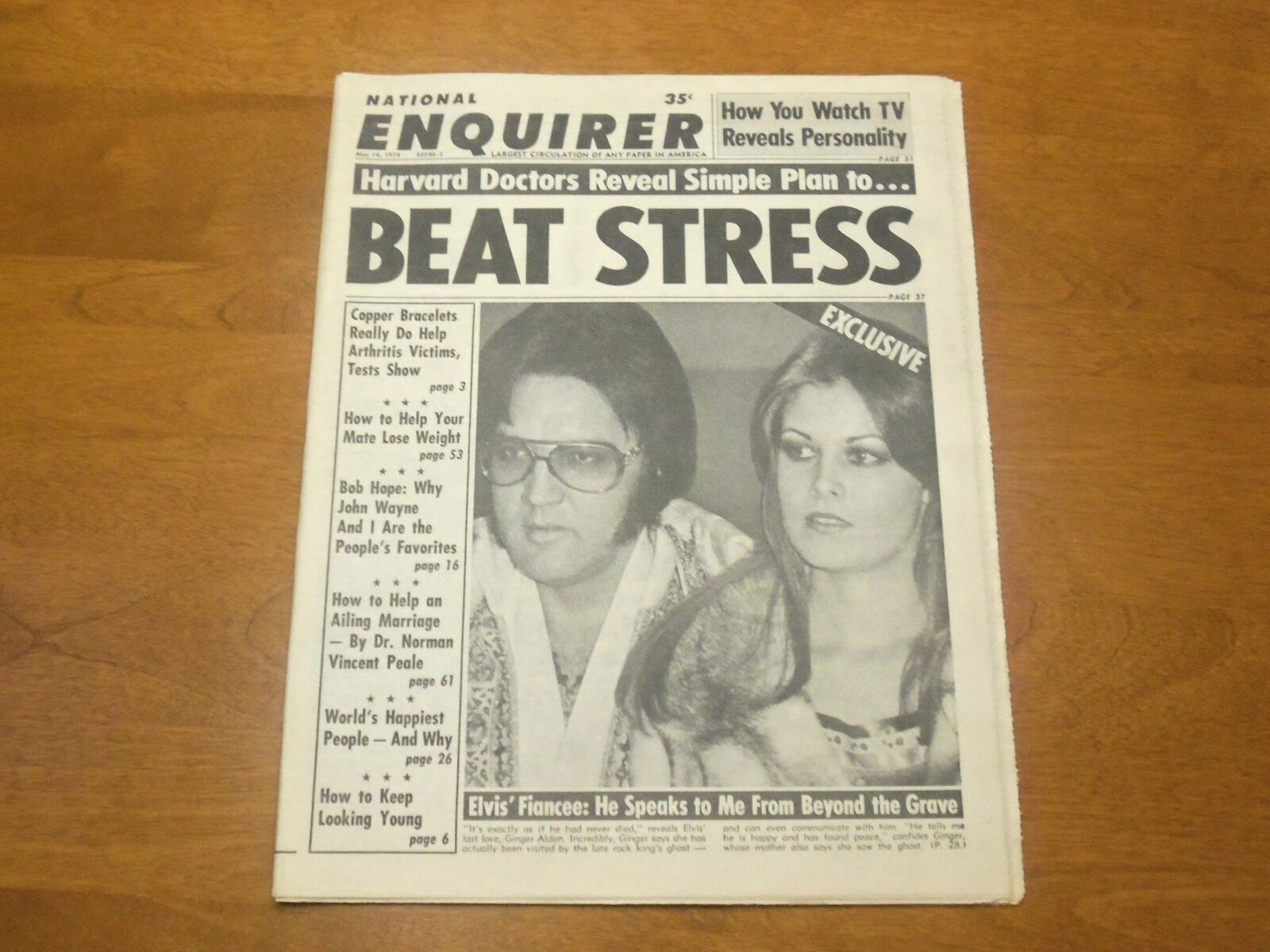 1978 MAY 16 NATIONAL ENQUIRER NEWSPAPER - ELVIS SPEAKS TO ME FRON GRAVE- NP 4754