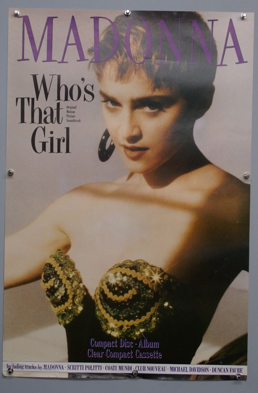 Madonna Poster Original Vintage Promo Who\'s That Girl Soundtrack Album 1987