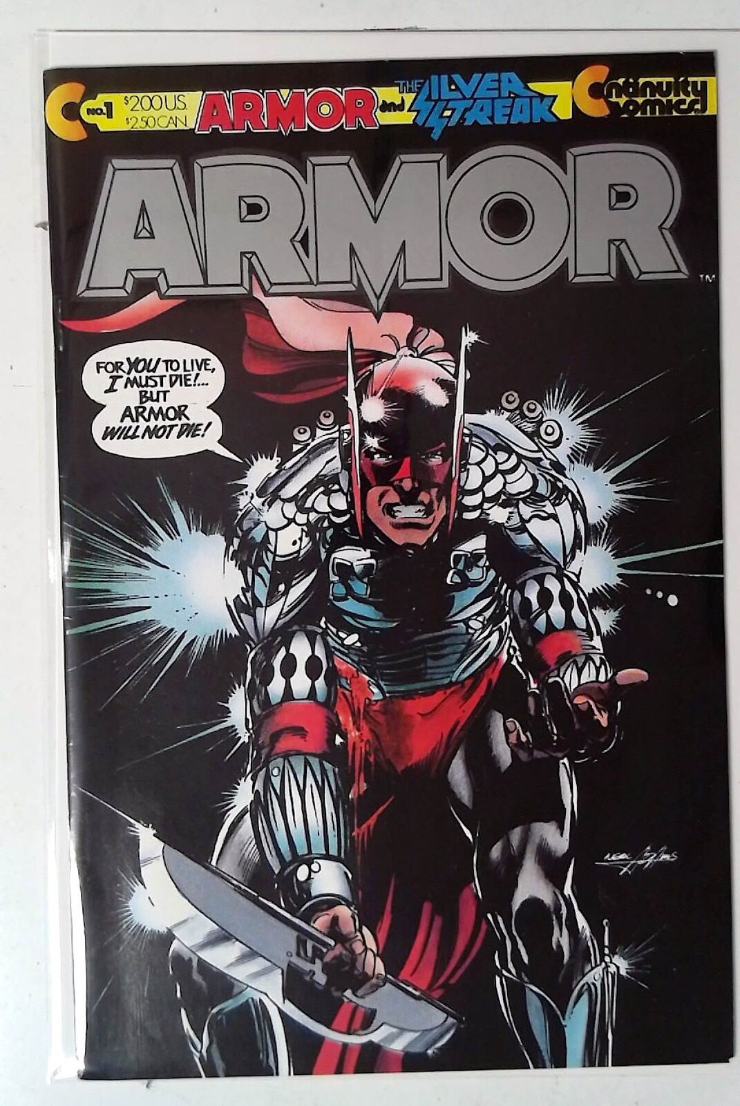 Armor #1 Continuity Comics (1985) 1st Series Silver Logo 1st Print Comic Book
