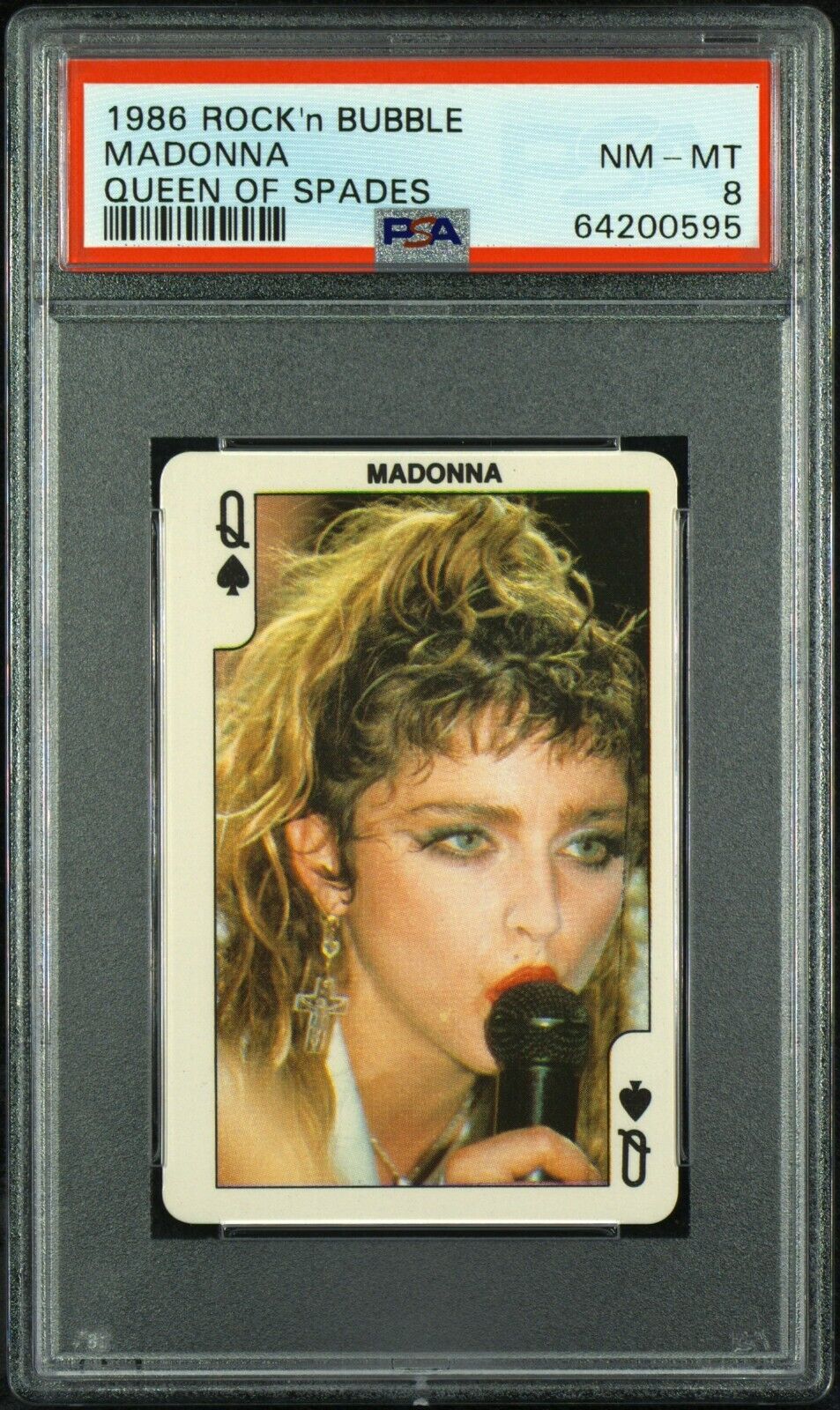 1986 ROCK'N BUBBLE MADONNA QUEEN OF SPADES PSA 8 NM-MT Card LOW POP