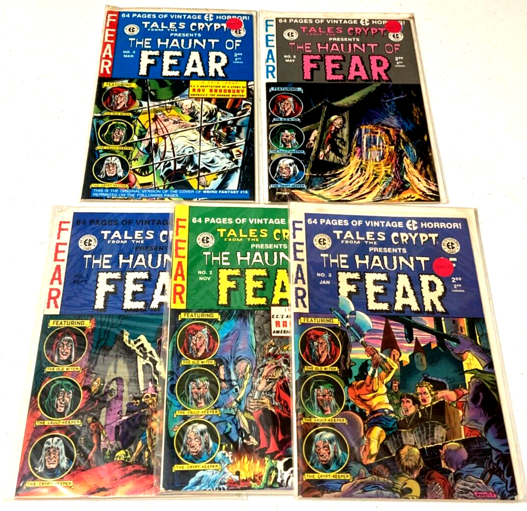 The Haunt Of Fear Reprint Lot Of 5 #s 1-5 E.C. Comics Russ Cochran