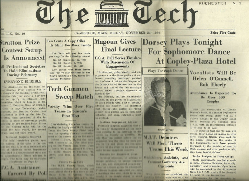 MIT Campus Newspaper The Tech 1935-1942 Lot of 300 Issues 