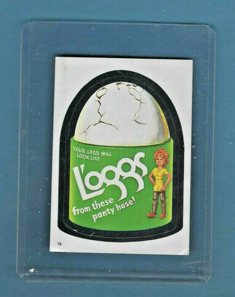 1982 TOPPS WACKY PACKAGES MINI ALBUM STICKER  - LOGGS PANTY HOSE-    NM