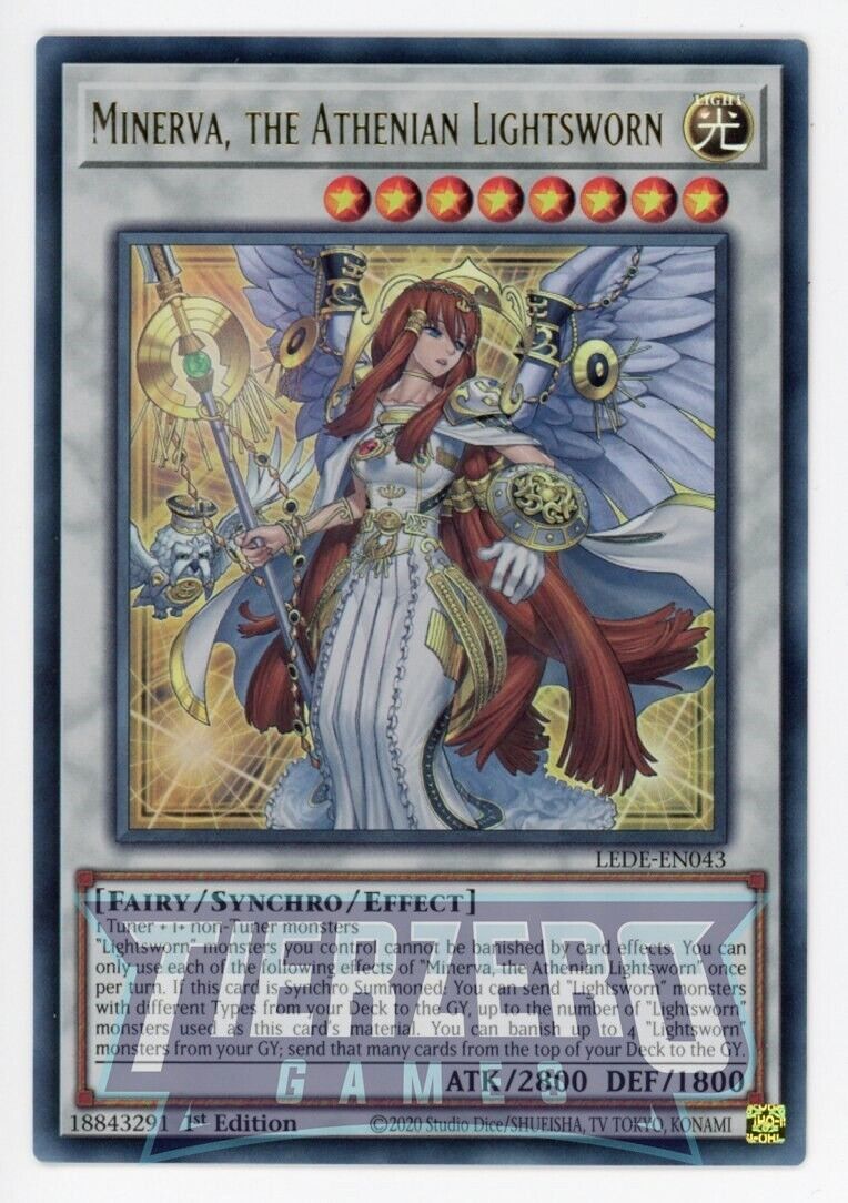 Yugioh LEDE-EN043 Minerva, the Athenian Lightsworn Ultra Rare 1st NM