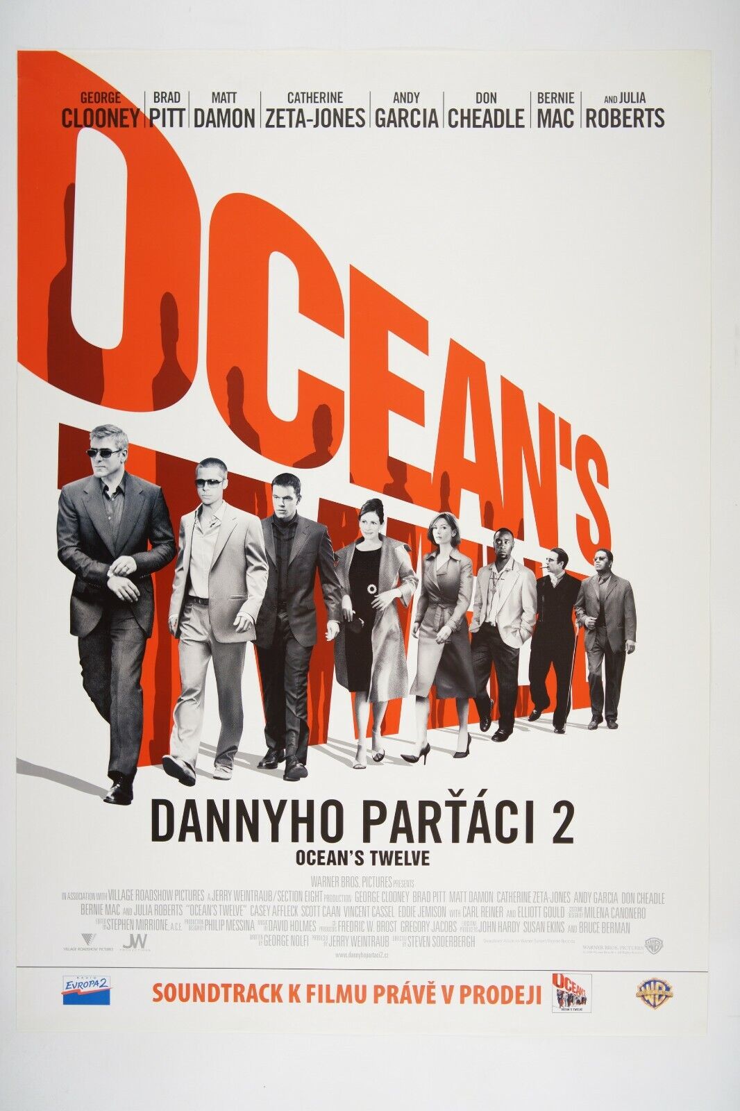OCEAN\'S TWELVE 23x33 Original Czech movie poster 2004 CLOONEY, PITT, SODERBERGH